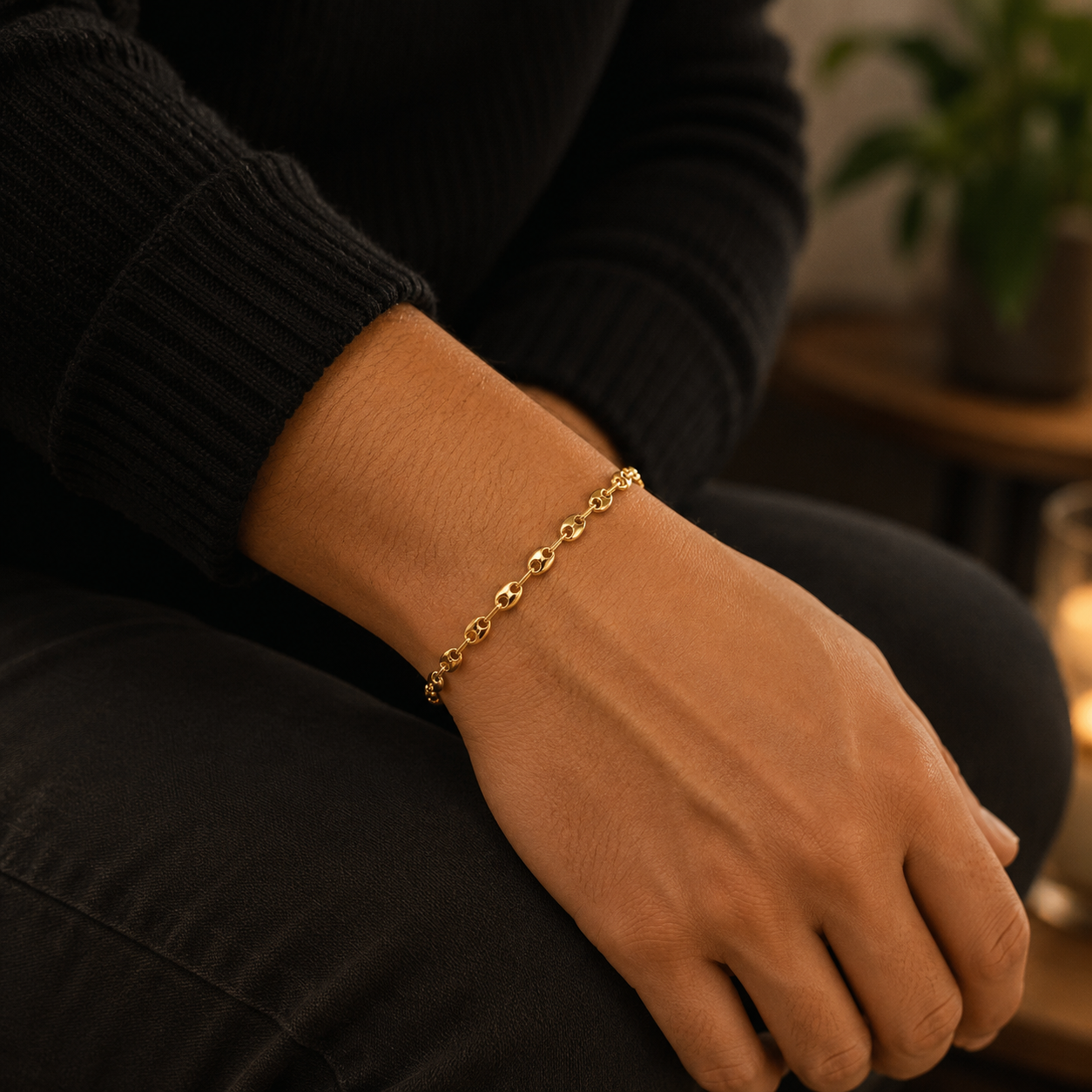 Pulsera GC 17.5cm 4mm Oro Amarillo 18K