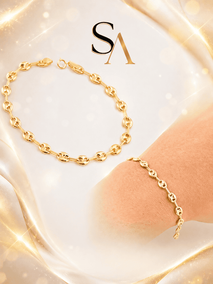 Pulsera GC 17.5cm 4mm Oro Amarillo 18K