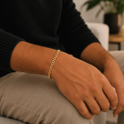 Pulsera cubana 4.8 gr _ 19cm _ 5mm Oro Amarillo 18K